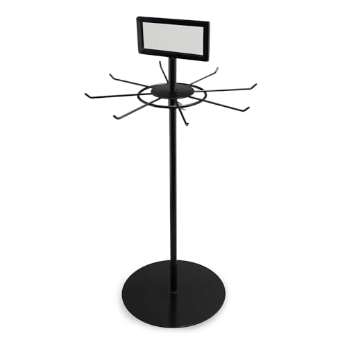 2 Pack - Professional Rotating Lanyard Stand - Heavy Duty 8 Prong Metal Display Desktop Lanyard Rack for Conferences & Events - 24 Carousel with Sign Holder for Registration Desks by Specialist ID
