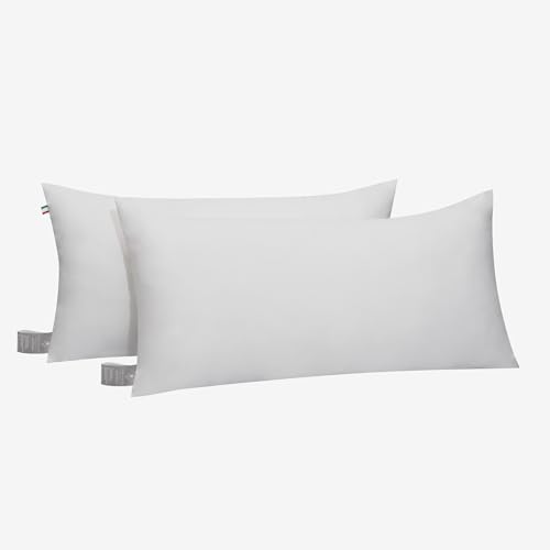 FAM Home Juego de 2 Almohadas Cojines de Microfibra Suave I Relleno De Cojín para Soporte Óptimo para El Cuello y La Cabeza I Relleno Cojín Se Puede Lavar Y Secar a Máquina (50x80 cm Juego de 2)