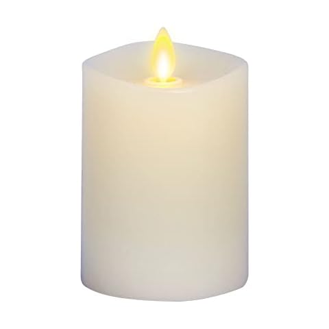 Matchless Candle Co. Vela LED sin llama con llama en movimiento, parte superior derretida, cera real, aroma a miel de vainilla, funciona con pilas, temporizador, marfil Cover