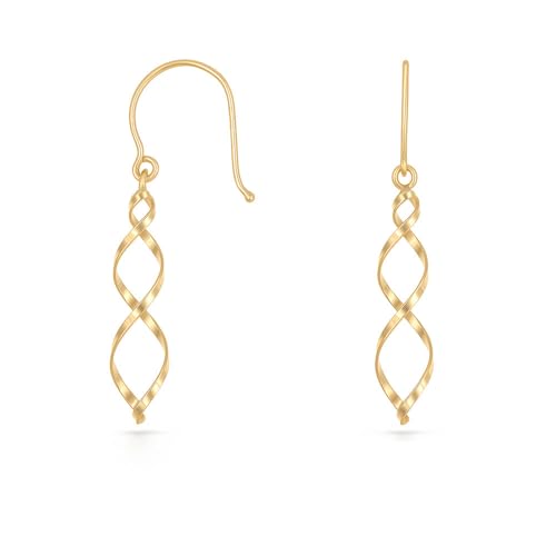 Boucles d'Oreilles Pendantes et Torsadées Or Jaune - Femme