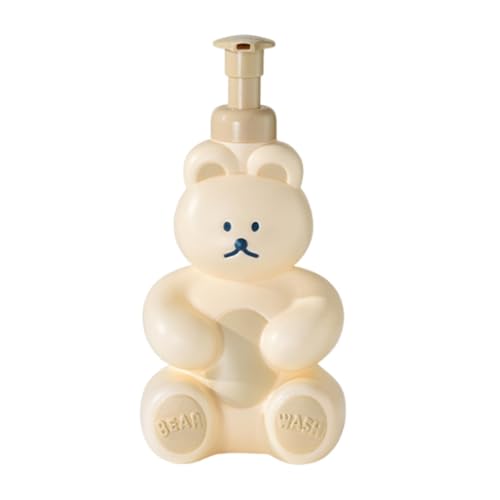 Chaies Dispensador de champú, botella de bomba de espuma, dispensador de espuma en forma de oso de 500 ml, rellenable, dispensador de champú y acondicionador para el lavado corporal