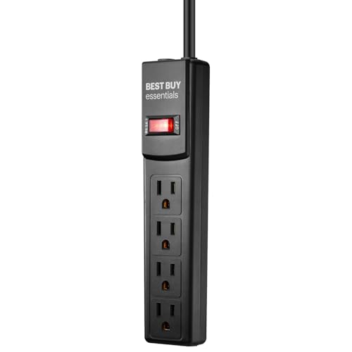 Image of Best Buy essentials Phone & Mobile Device Charging Accessories - Lightning & USB-C Options, Charging Cords, Hubs & Power Accessories (4 Outlet Strip, 3 ft)