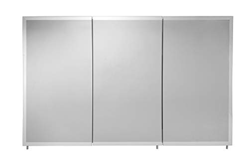 Croydex Burwell Tri-View, Surface Mount Hang 'N' Lock Easy Installation Medicine Cabinet, 48In (W) X 30In (H), White Steel #TOP6