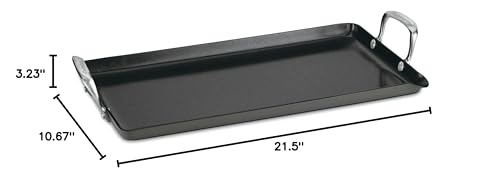 Image of Cuisinart GG45-25 GreenGourmet Hard-Anodized Nonstick 10-Inch by 18-Inch Double-Burner Griddle, Black