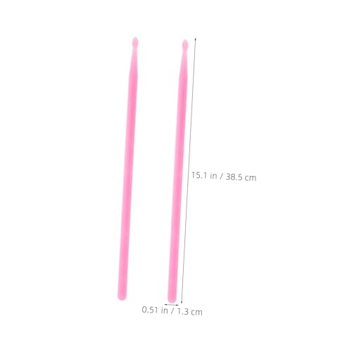 Baquetas ibasenice, 1 par, luminosas para batería y percusión, construcción de nailon, agarre ergonómico, color rosa fluorescente miniatura 2
