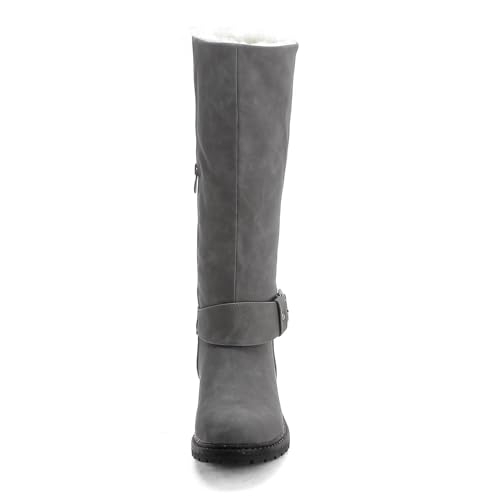 Pogolino Damen Stiefel warm gefüttert Stiefeletten Boots Winter Herbst PG81 Grau 41