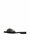 SELECTED FEMME Damen Slfmalle Leather Slider B Flacher Slipper, Schwarz, 38 EU