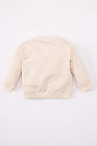 DeFacto Baby Mädchen Pullover, süßer Baby Pullover mit Langen Ärmeln - kuscheliges Baby Sweatshirt niedliches Baby Shirt Langarm für Mädchen, hochwertiger Kinderpullover,Lt.pink,18-24 Monate