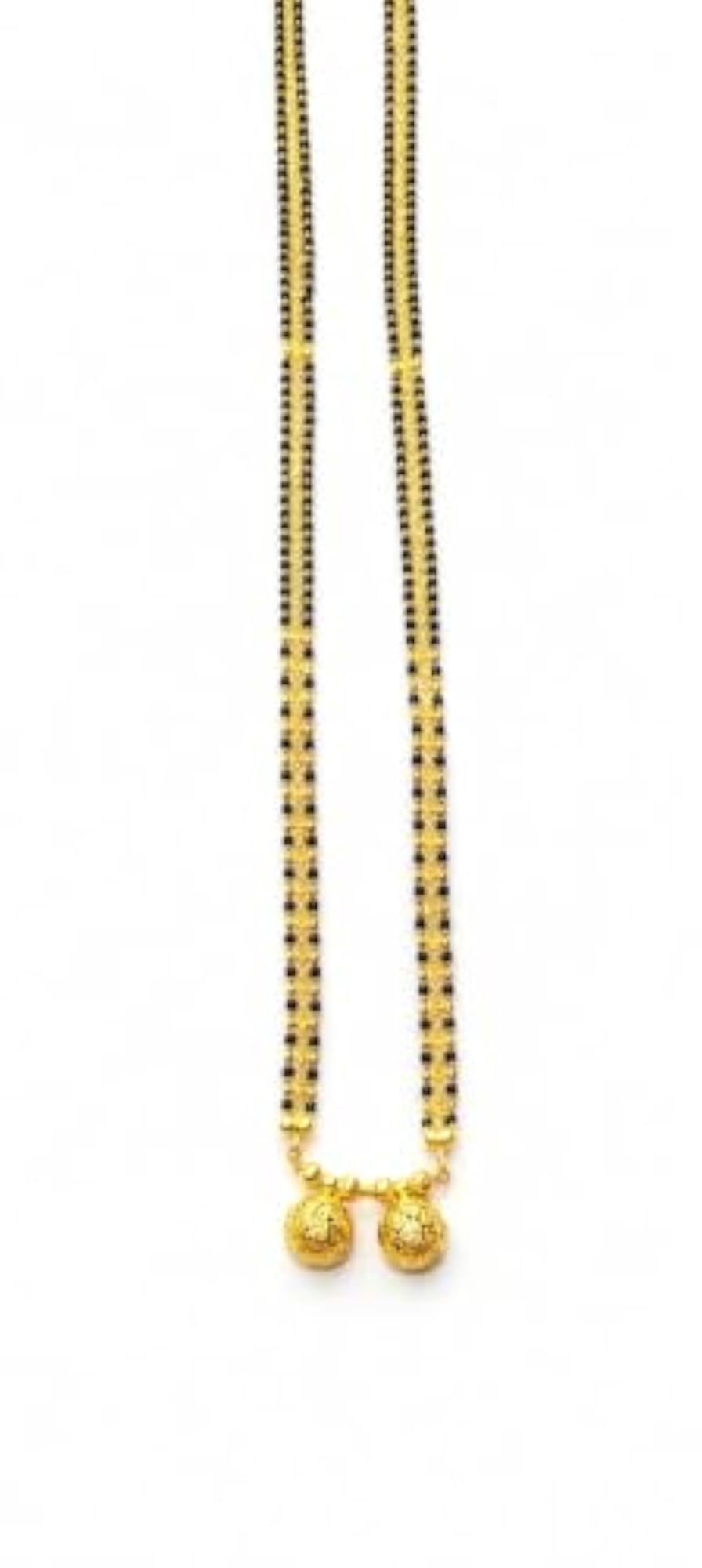 Women's Traditional Black Bead Mangalsutra Necklace