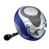 GPX J108BL Portable Karaoke CDG System With Dual Microphone Jacks