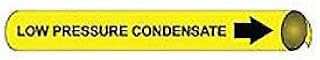 Pipe Marker - Precoiled and Strap-on - Low Pressure Condensate, Yellow, For Pipe 1-1/8