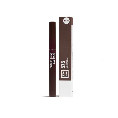 3INA MAKEUP - The Color Pen Eyeliner 575 (mini) - Braun Flüssiger Eyeliner - 10h Langhaltende Matte Eyelinerstift mit Präzision Spitze Hochpigmentiert Flüssig liner - Reisegröße - Vegan - Cruelty Free