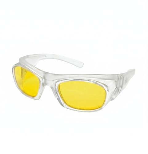 Image of THUNDERSTORM Safety Goggles Eye Protection Anti Pollution Eyewear For Multipurpose Riding Motorcycle Cycling Scratch Resistant UV Protected Glasses for Men & Women (Matte White with Yellow Lens)