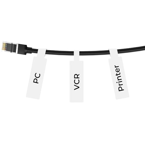 NIIMBOT Cable Labels 25 x 78 mm Waterproof Oil Resistant for B1/B21/B3S Label Printer, 100 White Thermal Sticker Labels