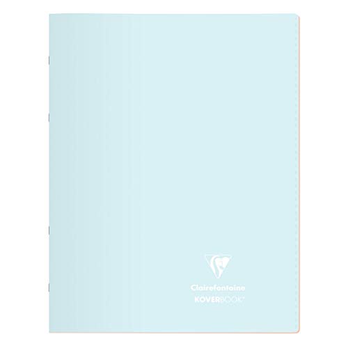 Clairefontaine 981481C Un Cahier Agrafé Koverbook Blush - 24x32 cm - 96 Pages Grands Carreaux - Papier Blanc 90 g - Couverture Polypro Opaque - Couleur Aléatoire