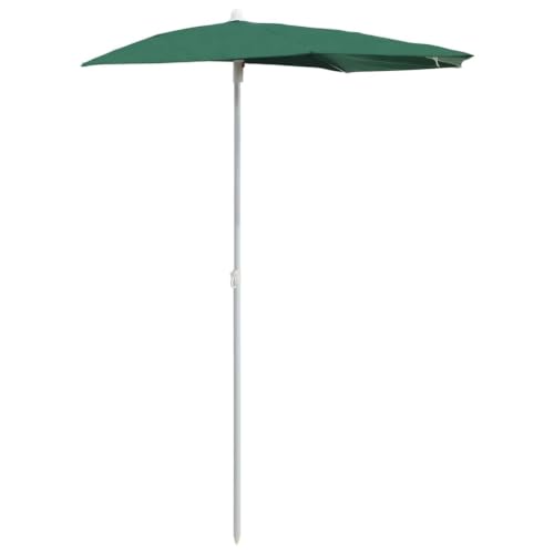 vidaXL Half-Round Garden Parasol – Green Outdoor...