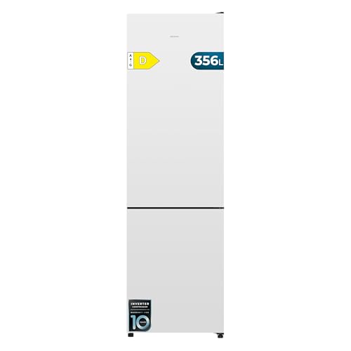 Cecotec Frigorífico Combi 356L Total NoFrost Bolero CoolMarket Combi 356i White D. Alto 200cm, Ancho 59,5cm, Fast Freezing, FreshnessFlex HUB, HumidityFlex HUB, Luz LED y Display Interior