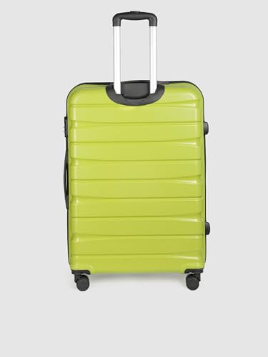 Image of Teakwood 76 CM Unisex Trolley Bag for Travel, Hard Cabin Trolley Large Travel Suitcase Bag, Lock System 360 Degree 8 Rotating Wheels (76 CM, Lime Green)