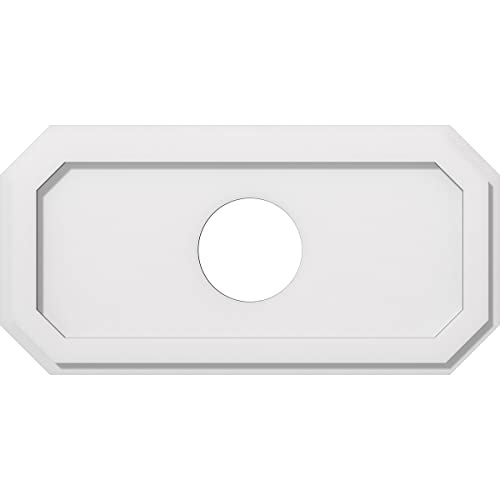Ekena Millwork CMP24X12ED-05000 Emerald Architectural Grade PVC Contemporary Urethane Ceiling Medallions 24"W x 12"H x 5"ID x 8 1/4"C x 1"P