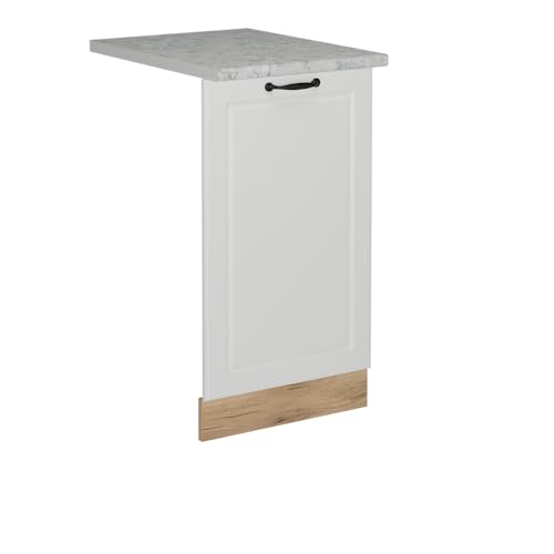 Vicco Panel Frontal del lavavajillas R-Line, Blanco casa de Campo, 45 cm, ET Mármol