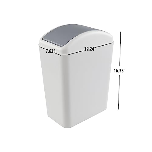 Caneca de basura plástica rectangular con tapa basculante 4.5 galones 3 pack miniatura 2
