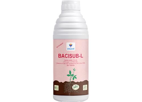 Image of Utkarsh Bacillus Subtilis Biofungicide for Plants | Beneficial Microbes for Root Zone & Soil | Helps Protect from Fungal Diseases | For Home Garden, Terrace & Farms | BaciSub-L (1 Liter; Pack of 1)