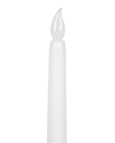 Image of Homesake Flameless Taper Candles - 11 inch Flickering LED Candlesticks, Candle for Wedding, Diwali Decoration for Home, Parties Holiday Festive Decor Light, Led Candles for Decoration (White Set of 6)