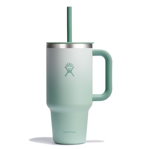 Hydro Flask Vaso de Viaje 32 Oz con Asa, Tapa y Pajilla - Acero Inoxidable Aislado en 32 Oz Matcha Ombre