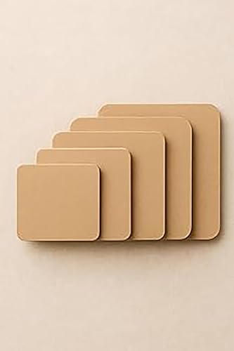 Image of Cliths 5.5mm Pack of 6 MDF Sheet for Art and Craft 8 Inch Round Corner Square MDF Board for lippan Art, Base for Resin Art (8x8INx5.5mm)