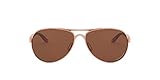 Oakley Women's OO4108 Tie Breaker Pilot Sunglasses, Rose Gold/Prizm Tungsten Polarized, 56 mm