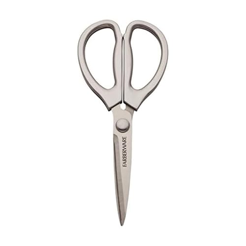 Farberware All Purpose High Carbon Stainless Steel Shears with Contoured Handles, Silver