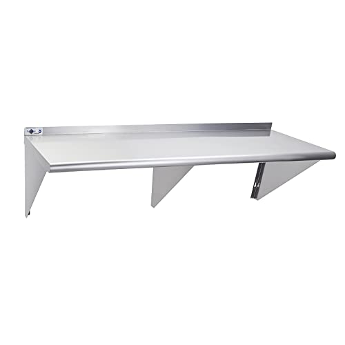 Image of Profeeshaw NSF Stainless Steel Shelf 18 inch x 60 inch, Commercial Wall Shelving