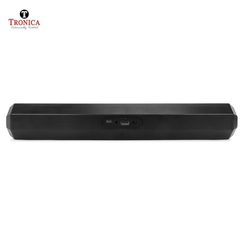 Image of TRONICA OctaneBar 10W Portable Bluetooth Soundbar Speaker, Rechargeable, 8H Battery Backup, Signature Sound, USB /SD Card /Aux /FM Radio, Type C Fast Charging, for TV /Mobile /PC (Black)