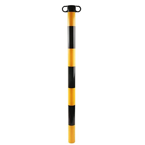 Poste de soporte de cadena Laser en color negro y amarillo con tapa