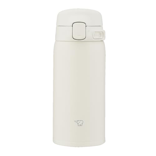 Image of Zojirushi SU-BA36-WM Water Bottle, 12.2 fl oz (360 ml), Easy to Clean, Dishwasher Safe, Seamless Stopper, Only 2 Washings, Lightweight & Compact, Cold & Heat Retention, One-touch Mug, Cocoon White