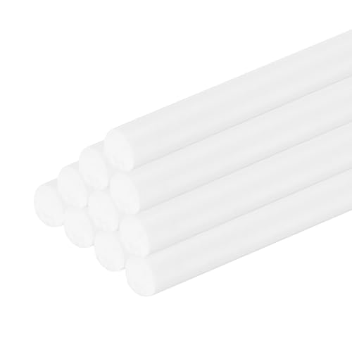 Image of uxcell 15 Pcs White Plastic Rods 4 x 250mm ABS Styrene Round Stick Round Solid Bar DIY Model for DIY Toys Building Making Architectural Model Making