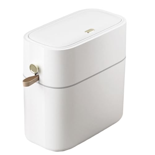 Poubelle avec couvercle pour salle de bain 8L compacte et anti-odeur pour les espaces étroits
