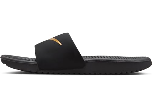Nike Kawa Slide (GS/PS), Sandal, Negro Black Mtlc Gold 003, 40 EU