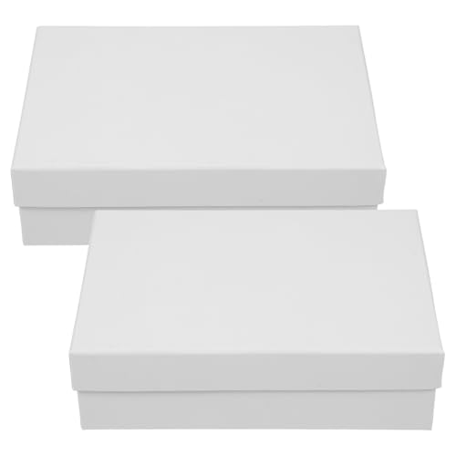 HOMSFOU Geschenkbox Kraftpapier 2 Stück 9,25 X 6,3 X 2,75 Zoll mit Deckel für Geburtstagsgeschenke und Süßigkeiten Verpackung