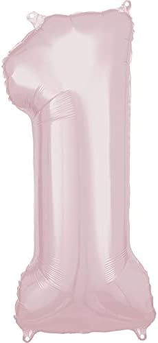 Amscan 9911404 - Pink 1st Birthday Paper Party Plates - 8 Pack, 23 centimeters
