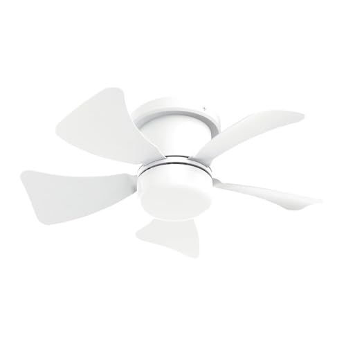 Ventilador de techo pequeño blanco oristan DC mini ventilador techo con mando y luz regulable, 3 colores de luz, 5 aspas, Ø40cm