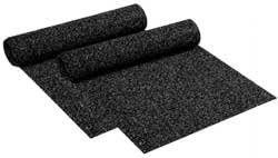 Rolled Rubber Flooring Roll, 4'x25'x1/8", Solid Black