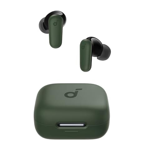 Soundcore P30i by Anker Noise Cancelling Earbuds, Strong and Smart Noise Cancelling, Powerful Bass, 45H Playtime, 2-in-1 Case and Phone Stand, IP54, Wireless Earbuds, Bluetooth 5.4 (Green) (