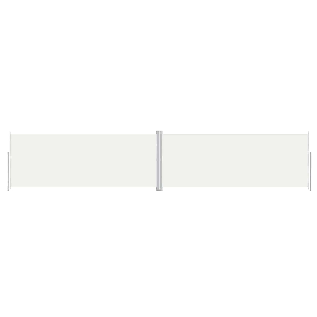 'vidaXL Rectangular Side Awning | Retractable Cream Privacy Screen | UV & Water-Resistant | Garden, Balcony, Patio Use | Includes Mounting Accessories & 2 Posts | Adjustable Width up to 1000 cm