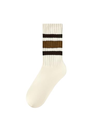 Image of Century Star Retro Striped Novelty Socks For Women Vintage Casual Crew Socks Sporty Calf Socks Cotton Socks Women