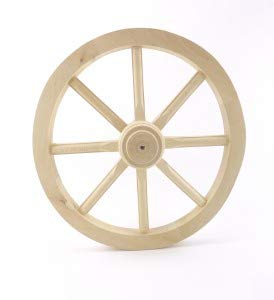 Cart Wheel Wagon Regular 50 Solid Plain Wood Vintage Style Garden Home Decoration