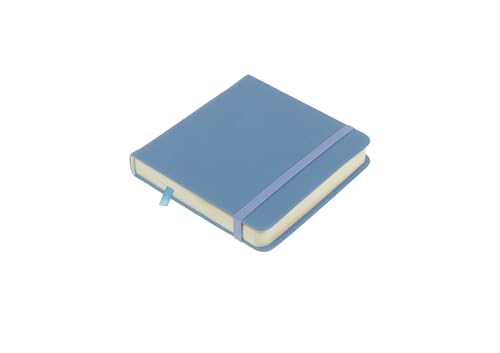 Image of Kangaro Sketchbook 12 x 12 cm Sky Blue PU Hard Cover 80 Sheets 140 g Cream Paper with Elastic Band and Ribbon