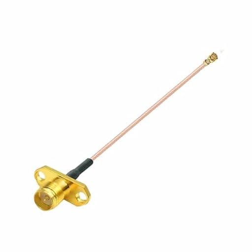 ROBAUN Adaptador de conector de cable RP SMA hembra de 2 orificios con clavija interna de panel a conector de cable U.FL RG178 for punto de acceso de enrutador(30cm) | Ya disponible en tu tienda friki favorita! En mundofriki.es!