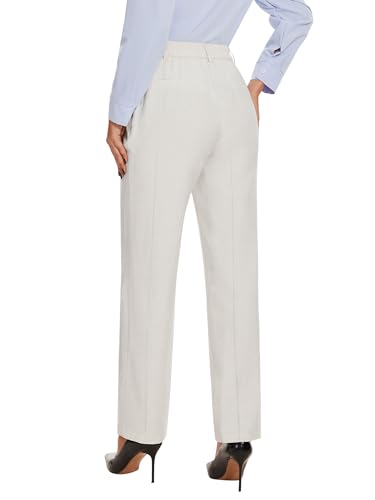 Tapata Women's 28"/30"/32"/34" Straight Linen Dress Pants with Pockets Tall, Petite, Regular for Office Work Business2