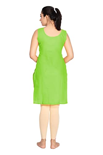 Image of Women's Cotton Long Camisole for Kurti /Suit Slip /Long Inner /Samij for Women Sameej /Knee Length Inner Wear /Sameez /Kurti Slip /Round Neck /Invisible